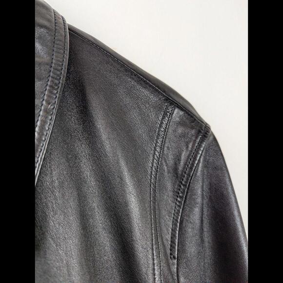 [SOLD] SAINT LAURENT PARIS Sz IT 52 US 42 L Black Leather Bomber Jacket SS2020 - Picture 9 of 14